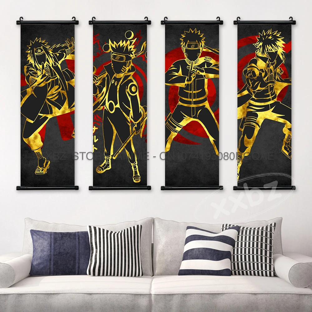 Naruto Scrolls Pictures Canvas Hanging Paintings Anime Home Decor Graffiti Jiraiya Latest Bedroom Hot Blooded Posters Wall Art