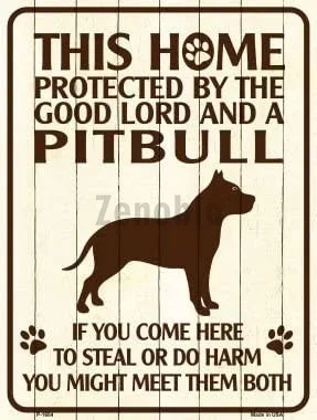 HD Metal Tin Sign Danger Beware of Dog Guard Pit Bull Rottweiler German Shepherd Wall Decor for Home Bar Pub