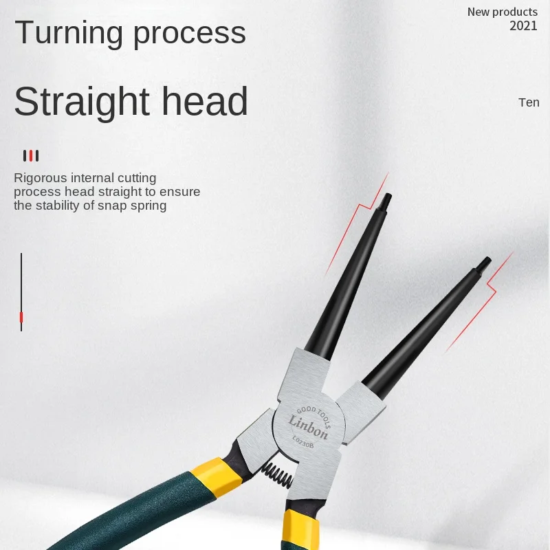 كماشة لينبون صغيرة الدائرة الداخلية الخارجية حلقة مزيل أداة التثبيت مستقيم/منحني الفك تلميح الدقة الربيع تحميل أداة #2