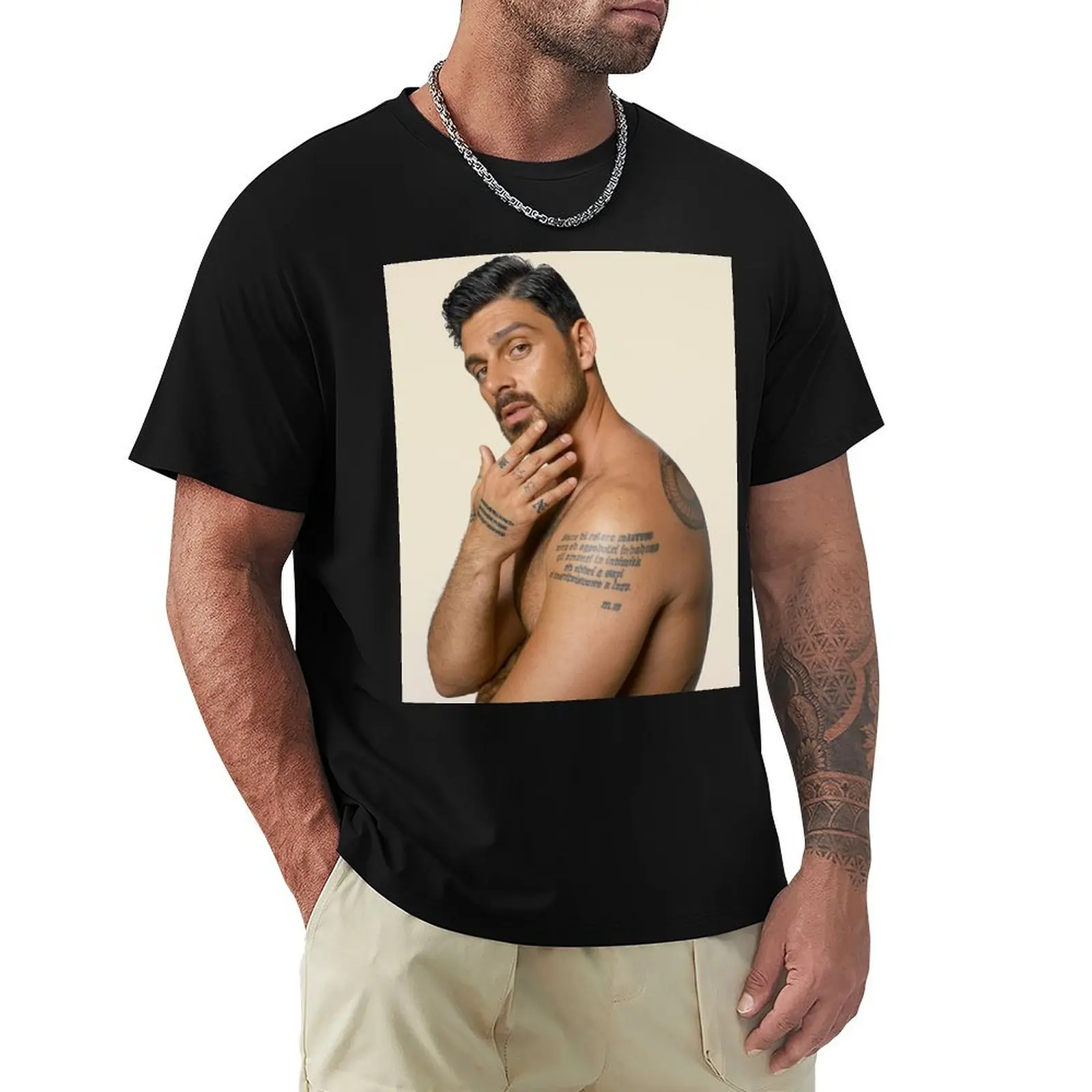 

michele morrone handsome T-Shirt Streetwear Print Tee Shirt