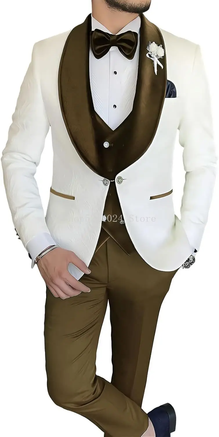 

Tuxedo for Men 3 Piece Suits Tuxedo Slim Fit Wedding Suit for Men Jacket Vest Pant Set