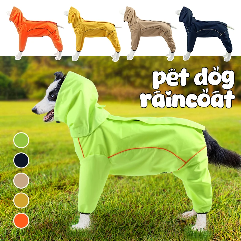 

Winter Dog Reflective Raincoat Outdoor Jacket Pet Hoodie Waterproof Coat Italian Greyhound Whippet Medium Large Dog Raincoat