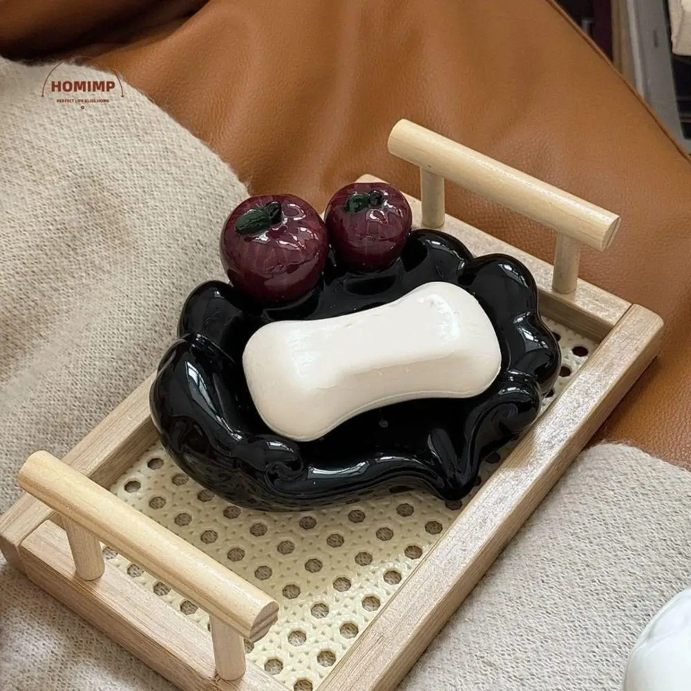 

Durable Light Luxury Snake Fruit Soap Dish Stylish Decorative Ceramic Soap Box Waterproof Non-Slip Draining Soap Dish Sink Area