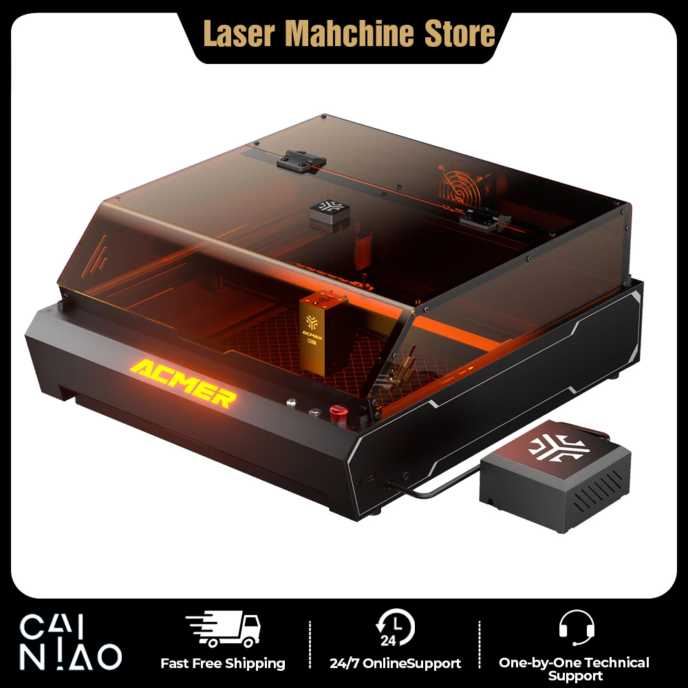 ACMER P3 Laser Engraving Machine Red and Blue Combination Light Diode Fully Enclosed Dual Laser CNC Cutting Machine