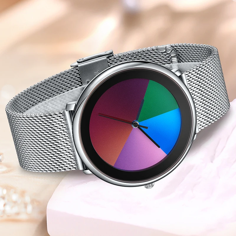 

LIGE 2026 New Fashion Watches Men Luxury Casual Quartz Wristwatches 30M Waterproof Mesh Strap Colorful Womens Watch Reloj Hombre