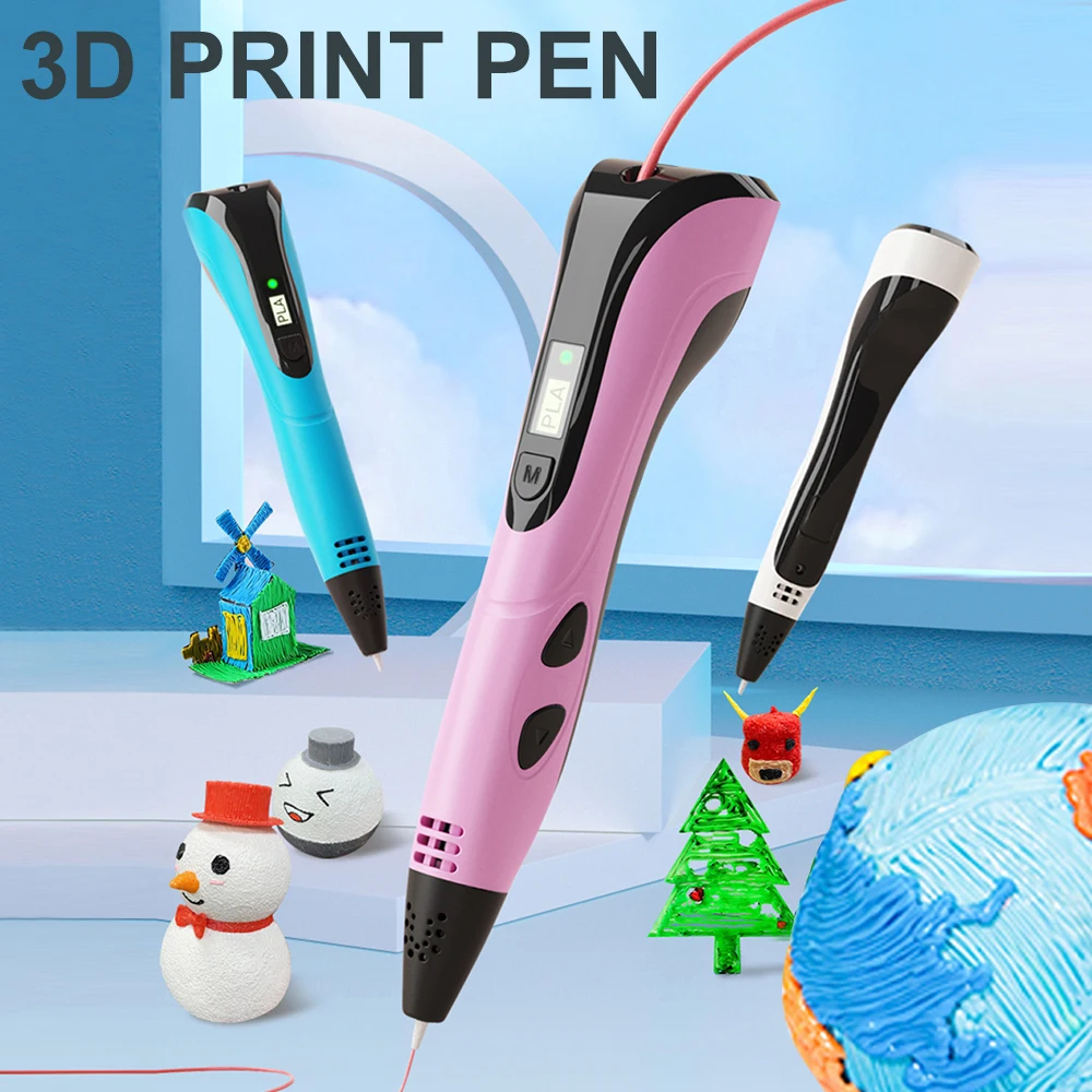 NEW 3D Printing Pen 3d Pen Set for Kids Chidren Child's Birthday Christmas Creative DIY Gift LCD Display with PLA Filament