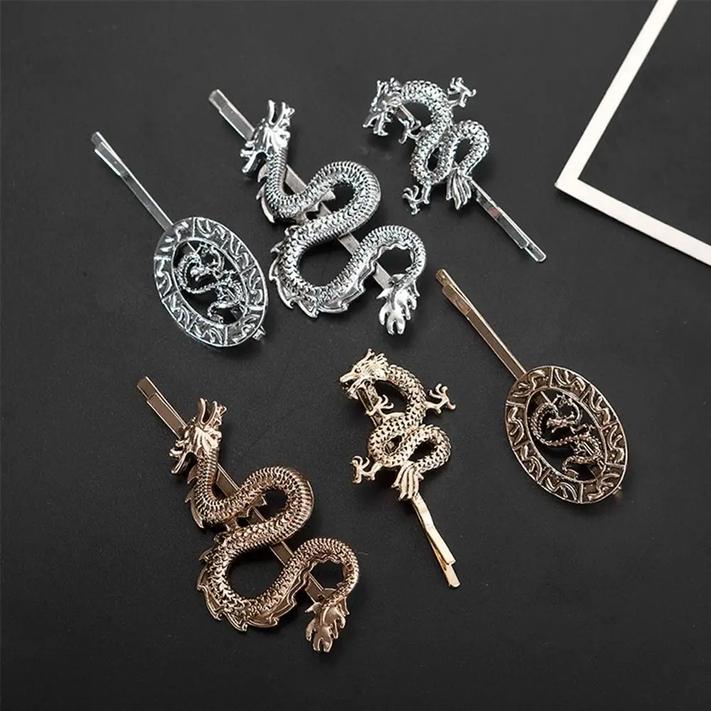 

Geometric Shape Girls Hairpin Simple Gold Metal Hair Clip Female Hair Accessories Dragon Shape Hairpin Chinese Style Headwear