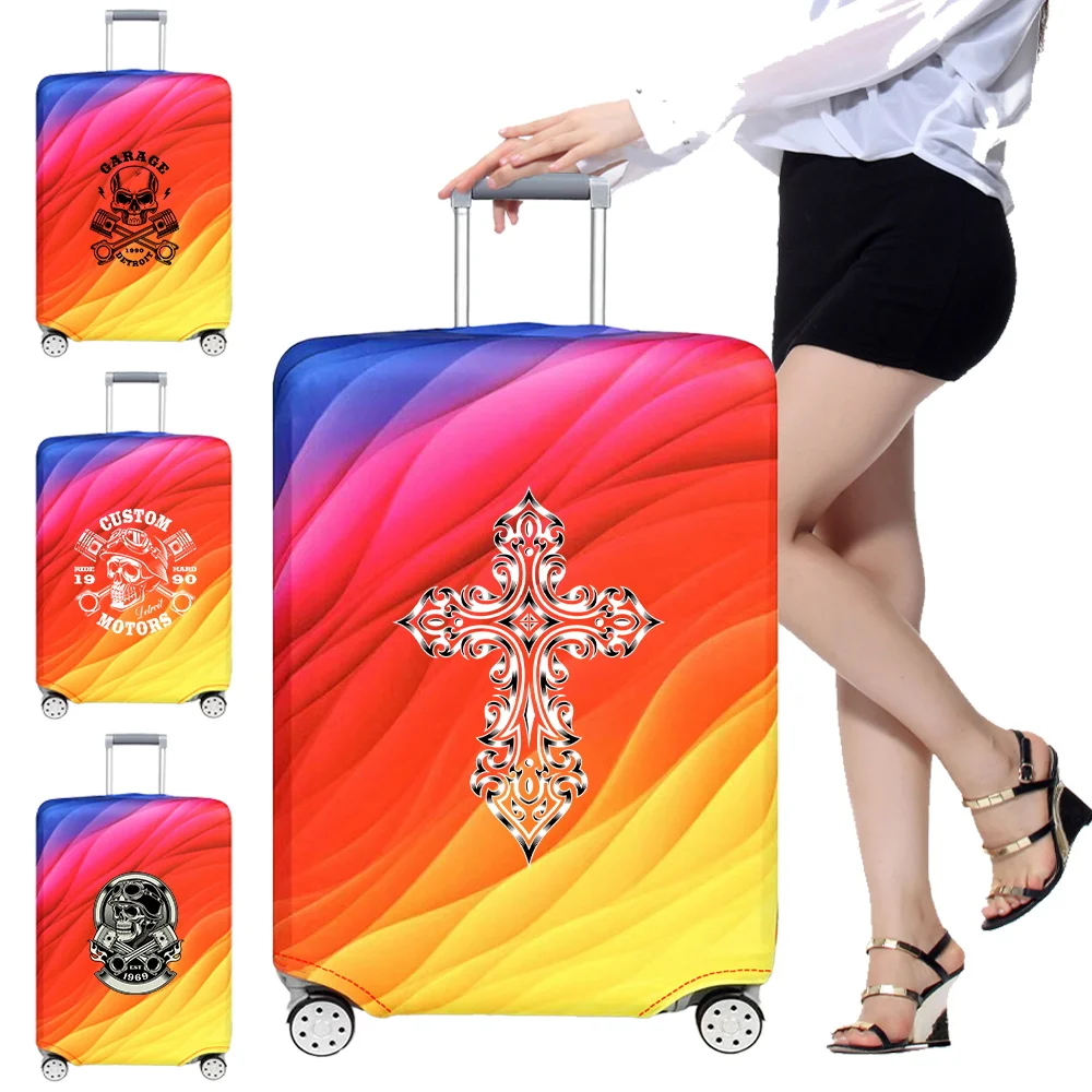 Luggage Cover Suitcase Protector Covers Stretch Fabric Printing Skull Series for 18-32 Inch Baggage Washable Prevent Scratches