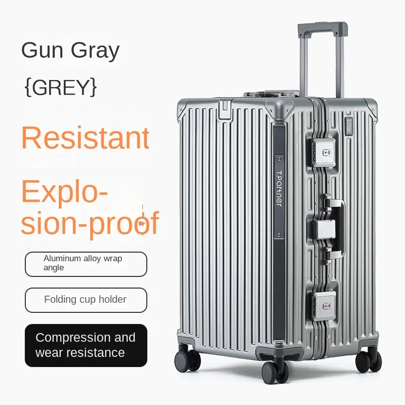 

26/29/32 дюйма, большая вместимость, алюминиевая рама, многофункциональные дорожные чемоданы, чемодан на колесиках из АБС-пластика + ПК с тремя замками