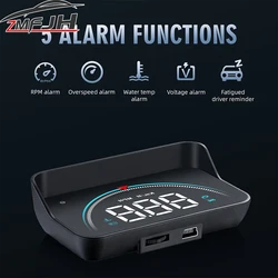 Car OBD Head Up Display For HUD Speedometer Tachometer Water Temp Voltage Alarm Windshield Projector Car Electronic Accessories