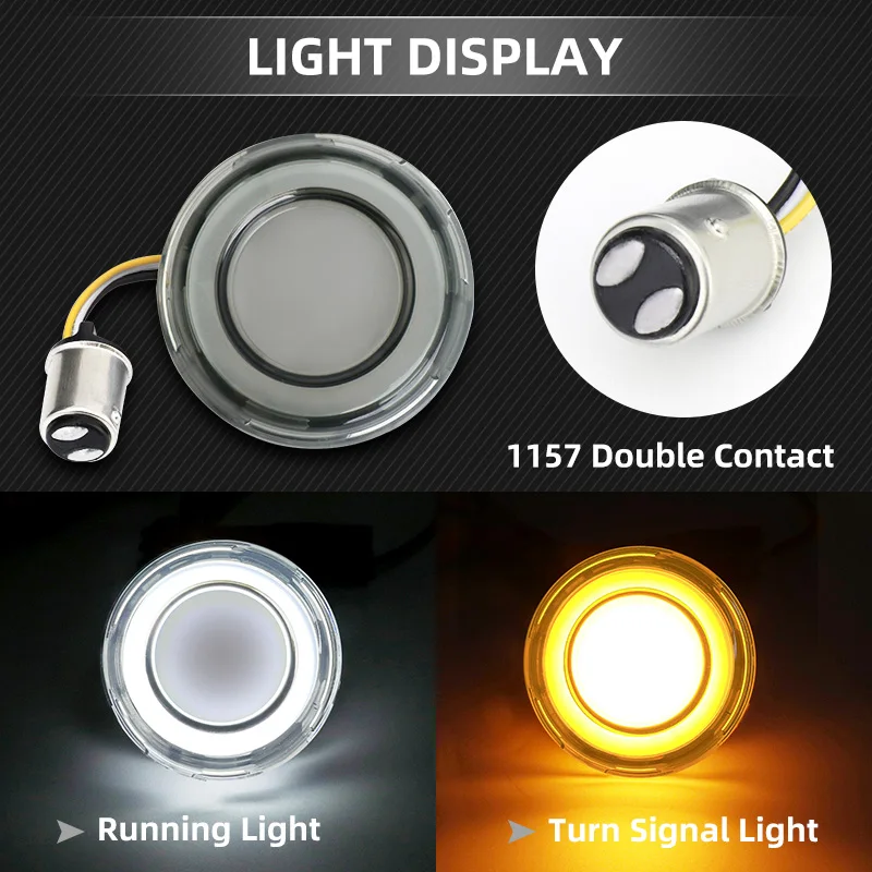 Motorcycle Front 1157 LED Turn Signal Light Bullet Style Indicator Conversions Lamp For Harley Touring CVO Road Glide Fat Boy