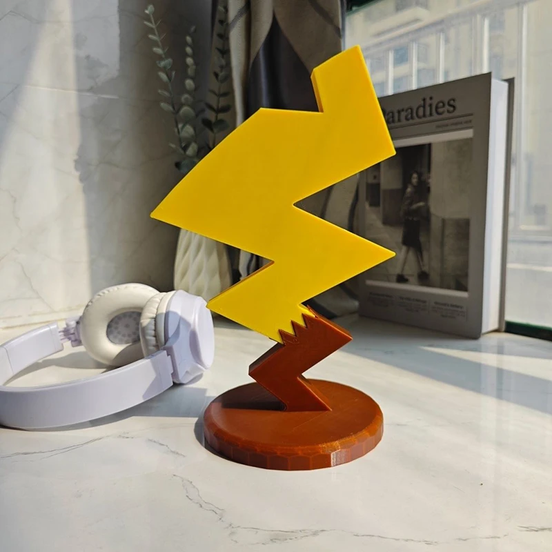 Pikachu-Design Kopfhörerständer 3D-Gedruckter Gaming-Headset-Halter Kreativer Desktop-Aufbewahrungsorganizer Deko-Geschenk für Pokemon-Fans