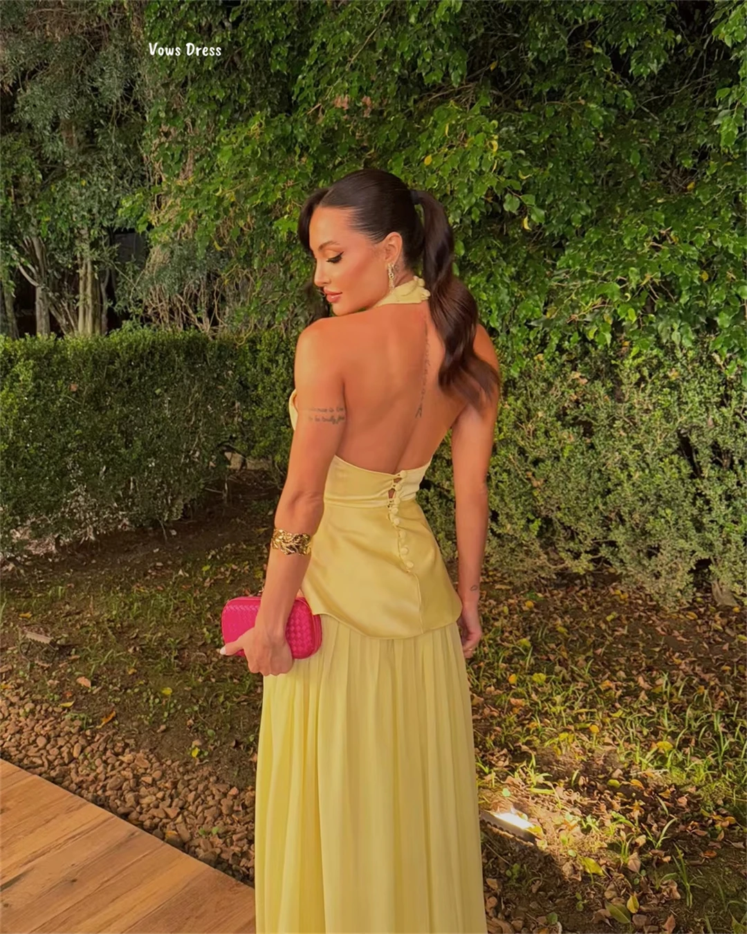 Vows vestidos femininos elegantes feitos sob medida para vestido de festa de casamento gola redonda roupões de coquetel vestido de noite mulher comprimento traseiro