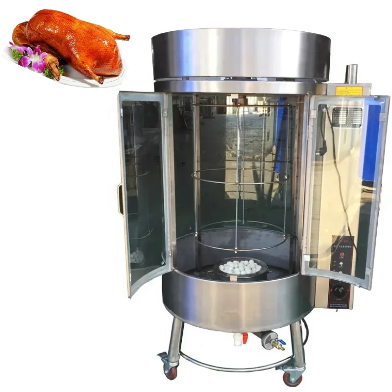 Commercial Gas Electric Volcanic Rock Charcoal Heating Duck Roaster Oven Meat Grilling Barbecue Bbq Roasting Turkey Machine