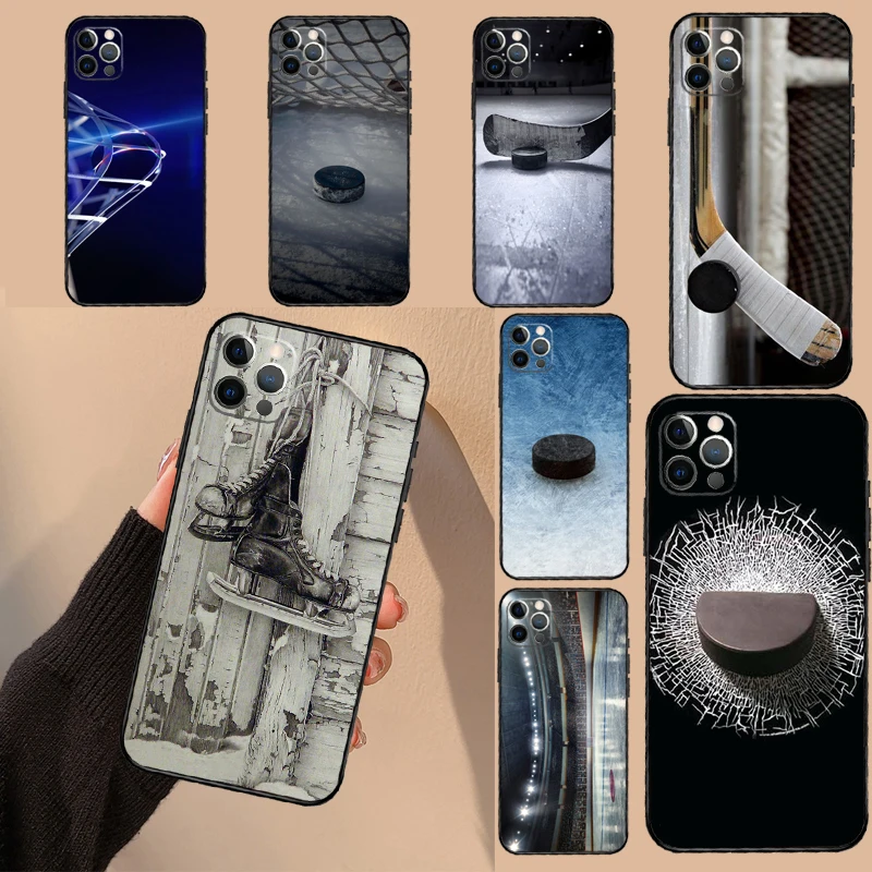 Ice Hockey Puck Phone Case For iPhone 15 11 12 13 14 16 Pro Max XS X XR Plus 12 13 Mini Cover