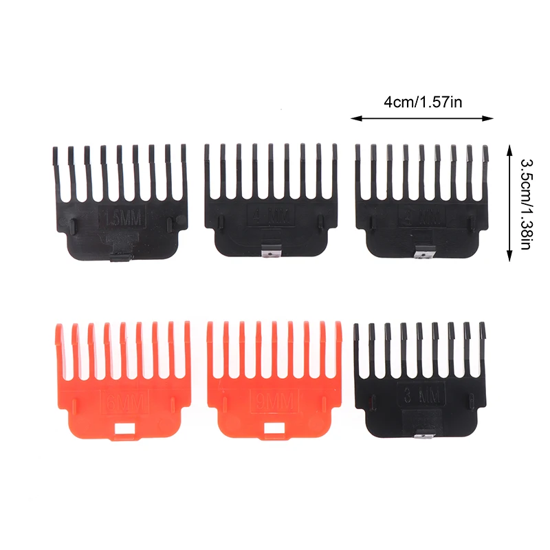6Pcs Hair Trimmer Limit Comb Universal Black Guards