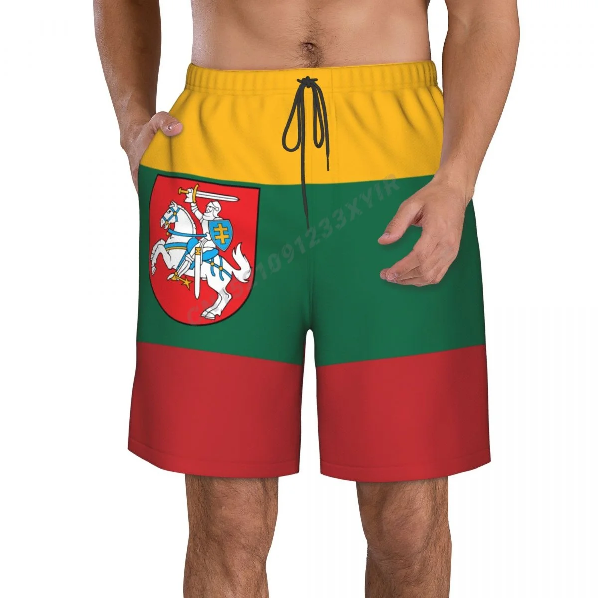 

Летние мужские пляжные брюки с эмблемой ливы, шорты для серфинга, M-2XL, полиэстер, купальник для бега