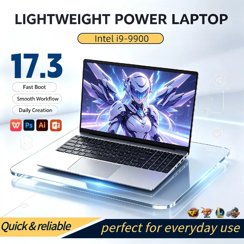 Intel i9 9900 17.3 Inch Full Size Gaming Laptop 32 GB RAM 2TB Solid Drive Fingerprint Unlock Work Notebook High Performance Max