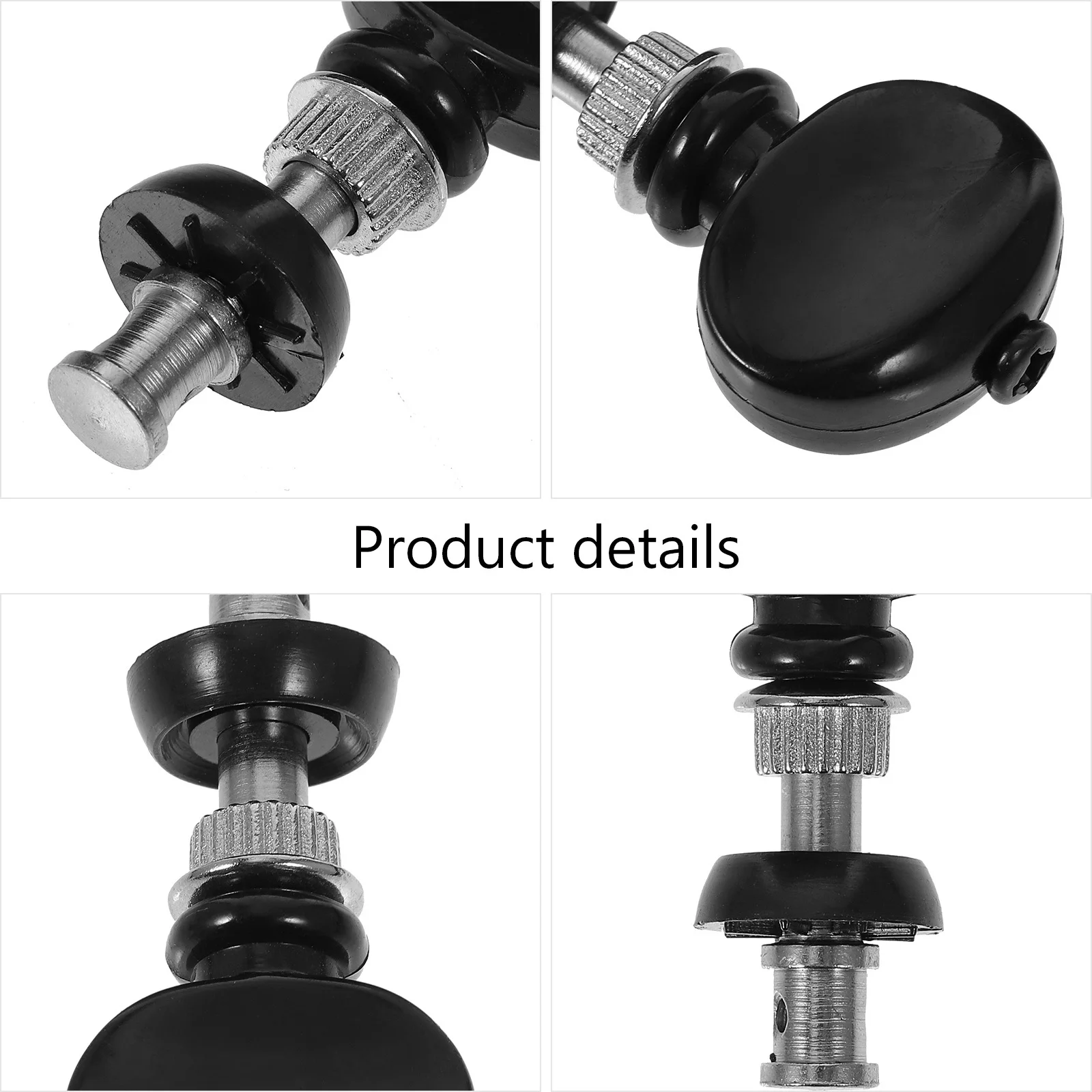 4 個の弦楽器チューニングペグ ウクレレチューナー ホワイトボタン付き スチールセンターピン ギターマンドリン用の調整可能な圧力