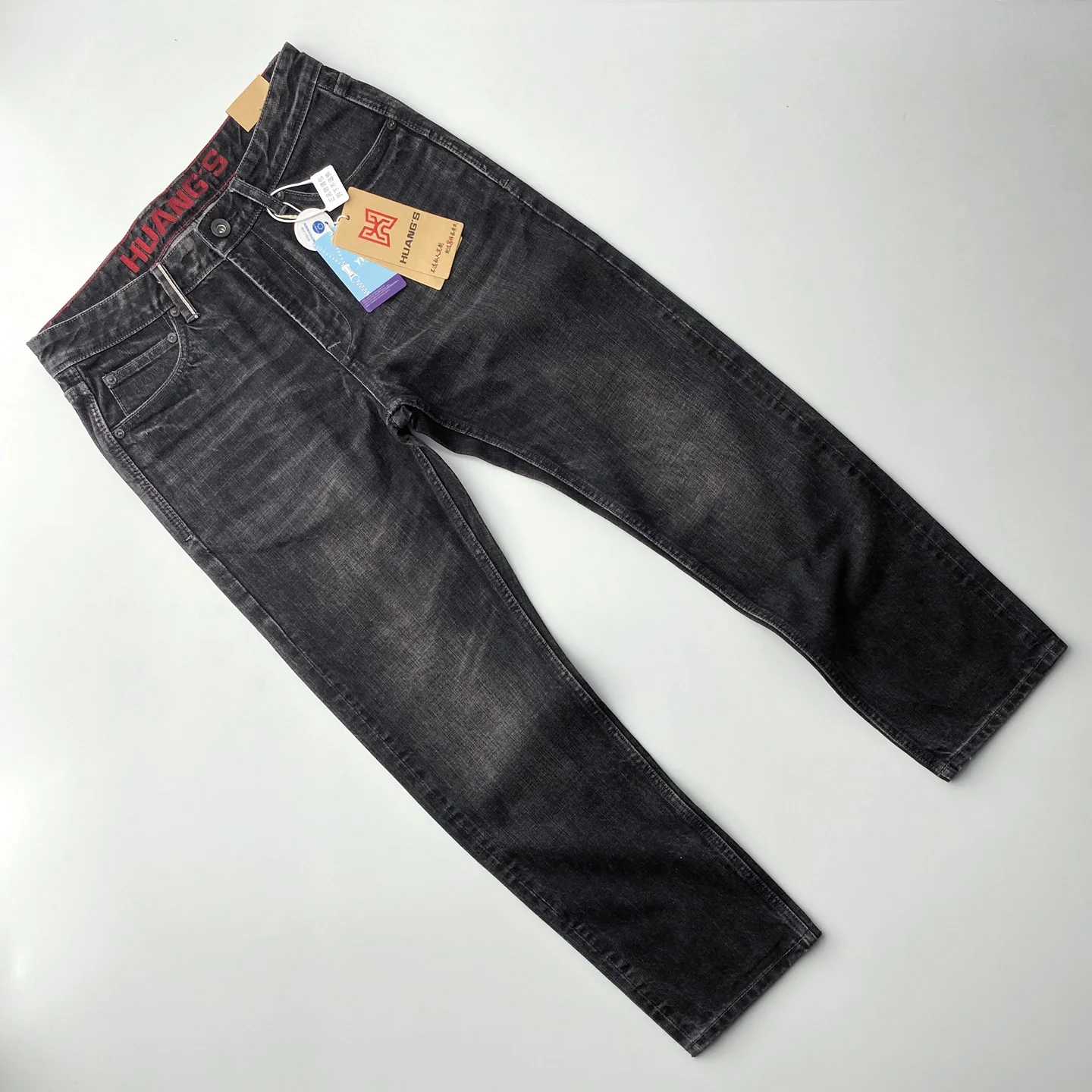 

Ретро джинсы из хлопка с эффектом потертости, прямого кроя, мужские, удобные, свободного силуэта, классические американские джинсы из денима для повседневной носки, на все сезоны