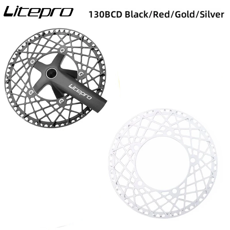 

LP Litepro Folding Bike Chainring Crown, BMX Sprocket Wheel Crankset, Bike Disc Crown, Litepro130 BCD, 53T, 56T, 58T