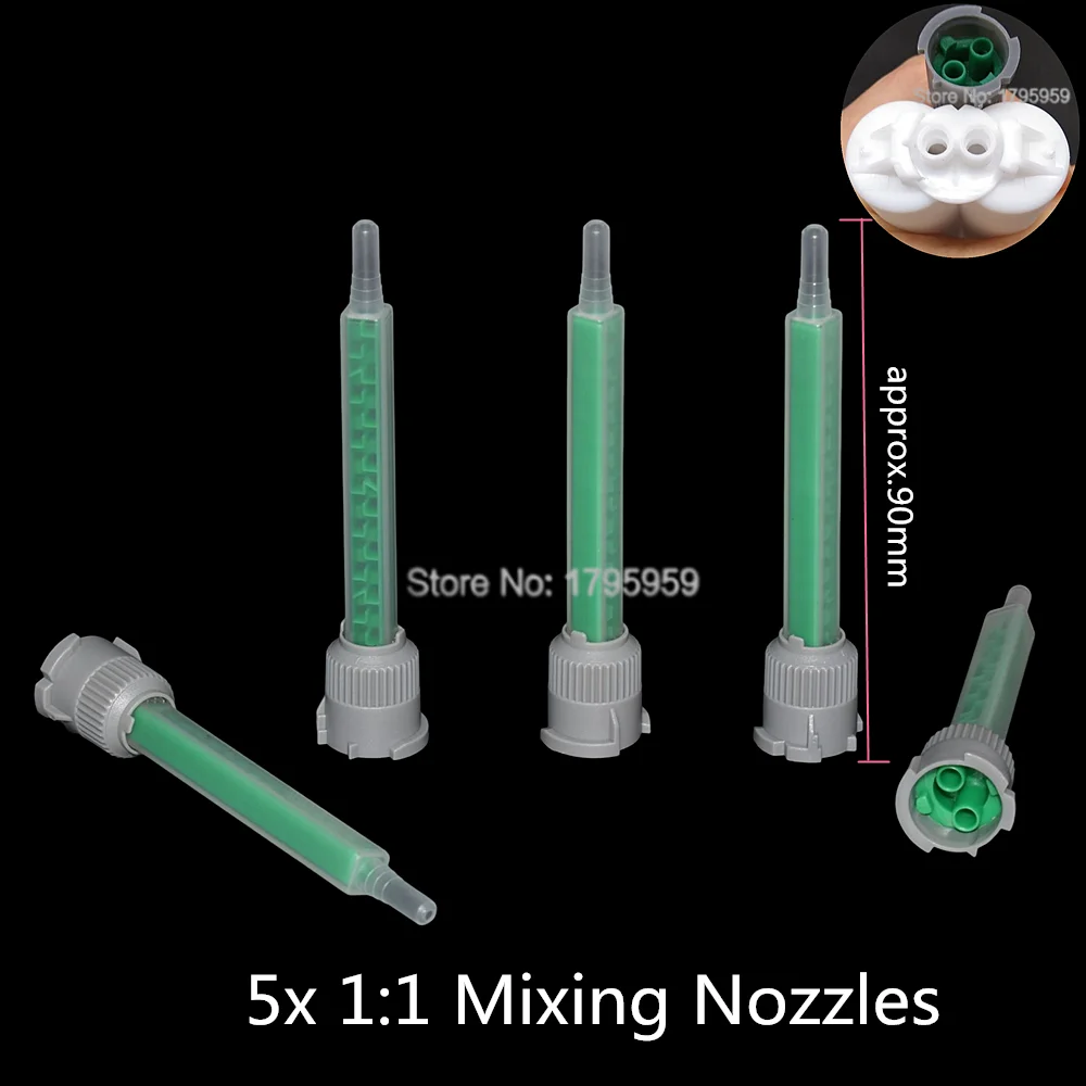 5pc Static Mixing Nozzle AB Glues 10:1 Mixer Tube Epoxy Resin Adhesives 1:1 Mixing Nozzle for 50ml Two Component Glue Cartridges