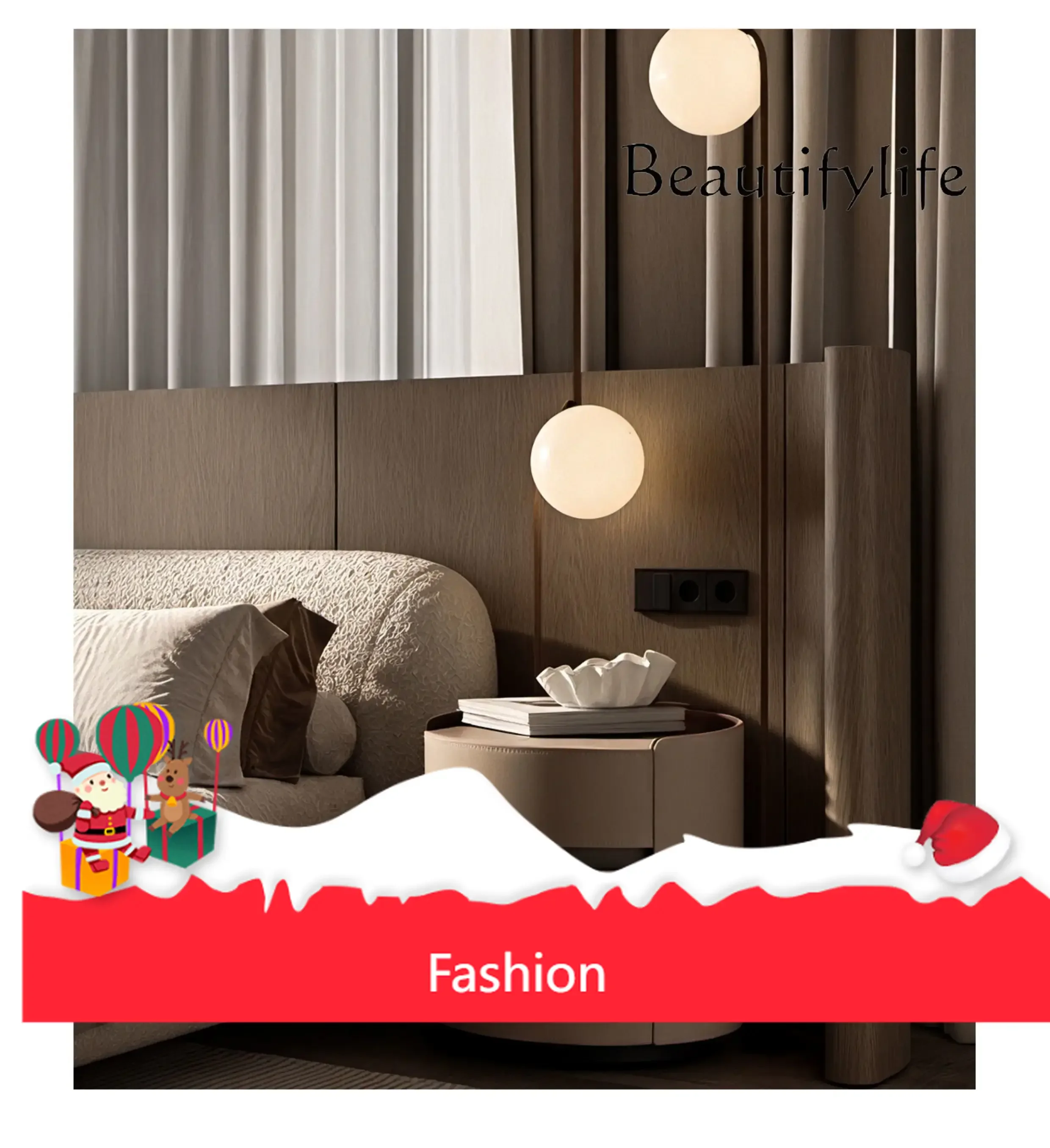 NN W طاولة بجانب السرير مصنوعة من الجلد الإيطالي البسيط بتصميم دائري إبداعي لغرفة النوم وخزانة تخزين فاخرة #1