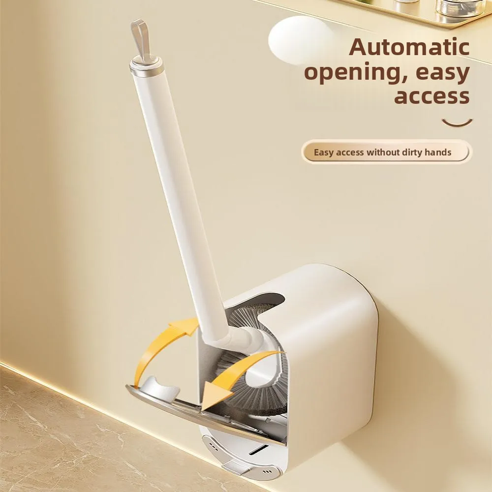 

Long Handle Toilet Brush Wall Mounted No Dead Angles Clean Toilet Bathroom Household Plastic Cleaning Tool for Bathroom