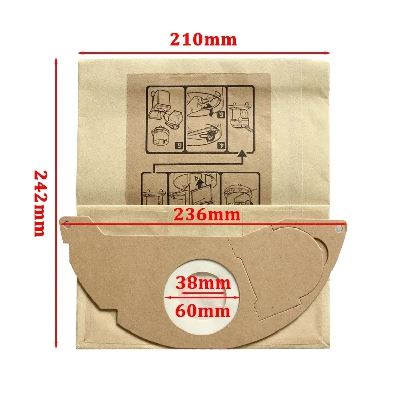 Dust Bags For Karcher WD2 WD3 WD2250 WD3.200 MV2 MV3 A2004 A2054 Vacuum Cleaners Parts Garbage Bag Replacement Accessories