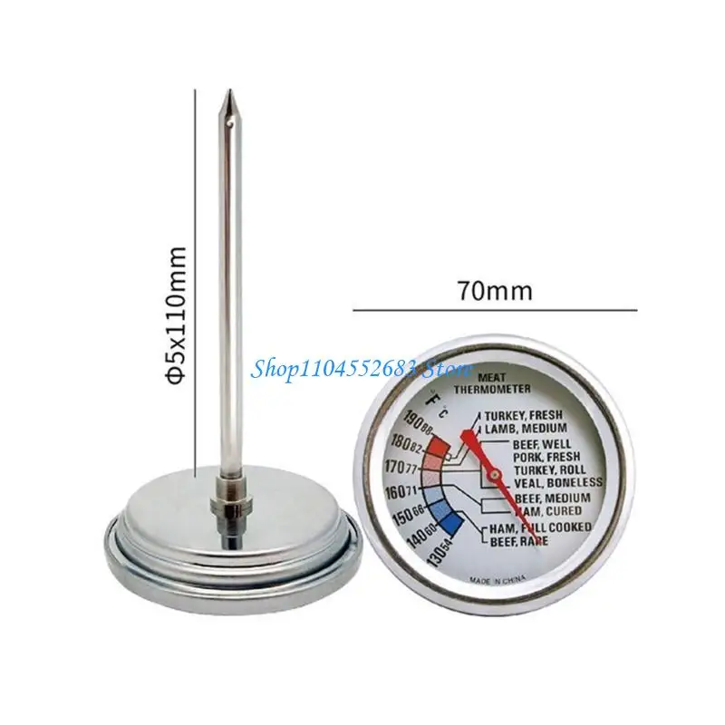 Y6GDステンレス温度計温度検出器メーターバーベキュー用のオーブン温度計料理食品加工の高精度