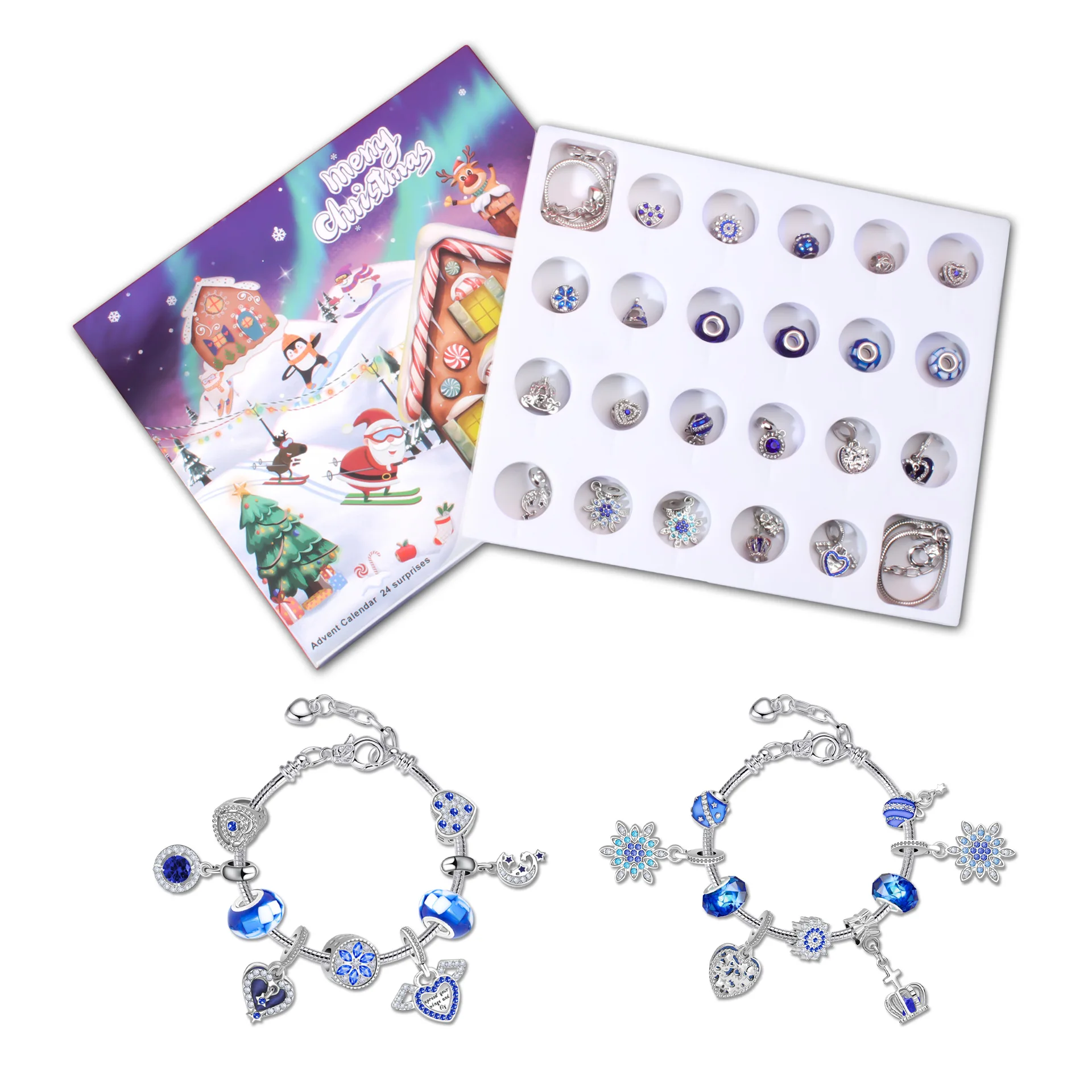 

Advent Calendar 2025 24 PCS Jewelry Countdown Set Bracelets Necklace Presents For Adults 24 Days Holiday Surprise Gift Xmas
