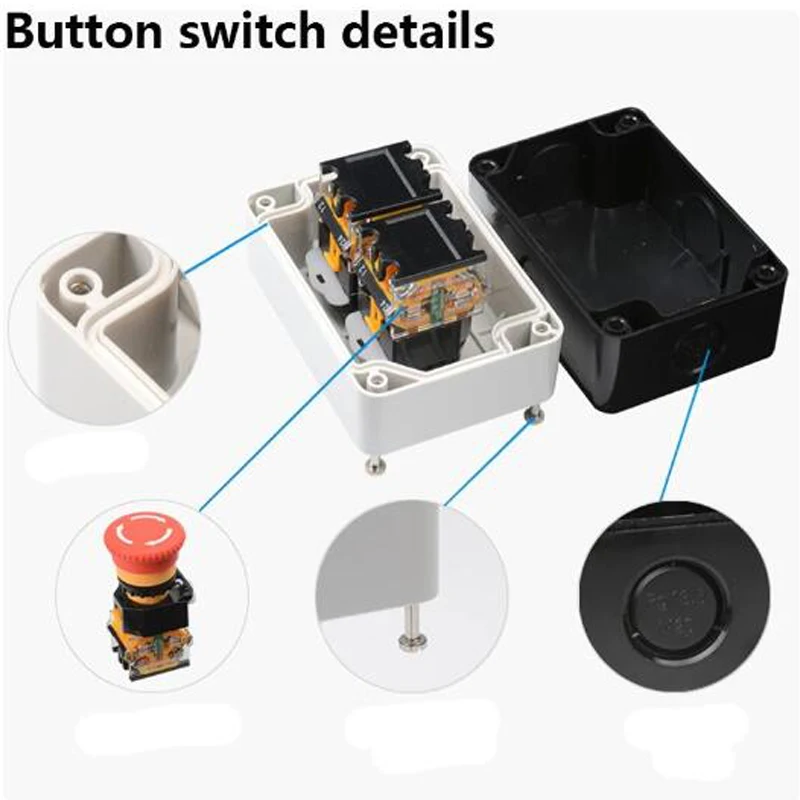 NEW Button switch control box plastic hand-held self starting button waterproof box electrical industrial emergency stop switch