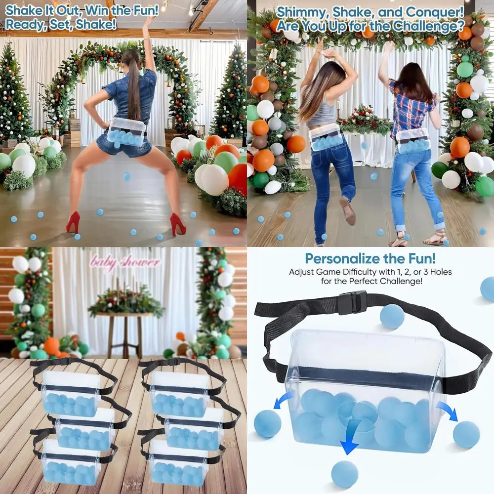 

6 Entertaining Games for Baby & Bridal Showers - Fun Icebreakers, Including the Ping Pong Twerk Challenge (Blue)