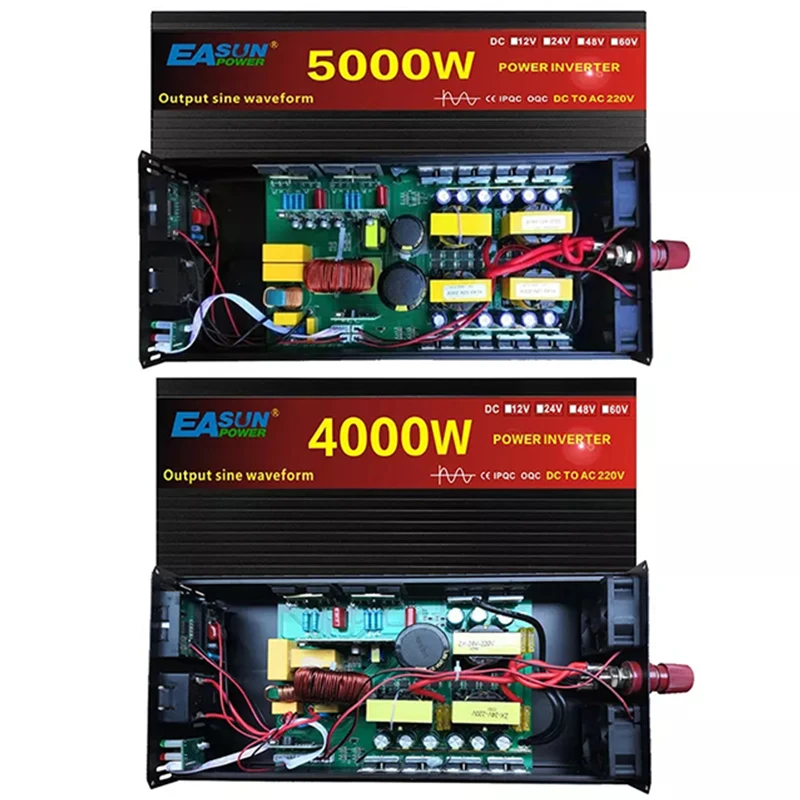 Car Pure Sine Wave Inverter DC 12V 24V To AC 220V 3000W 4000W 5000W Voltage Transformer Power Converter Solar Inverter LCD Dis