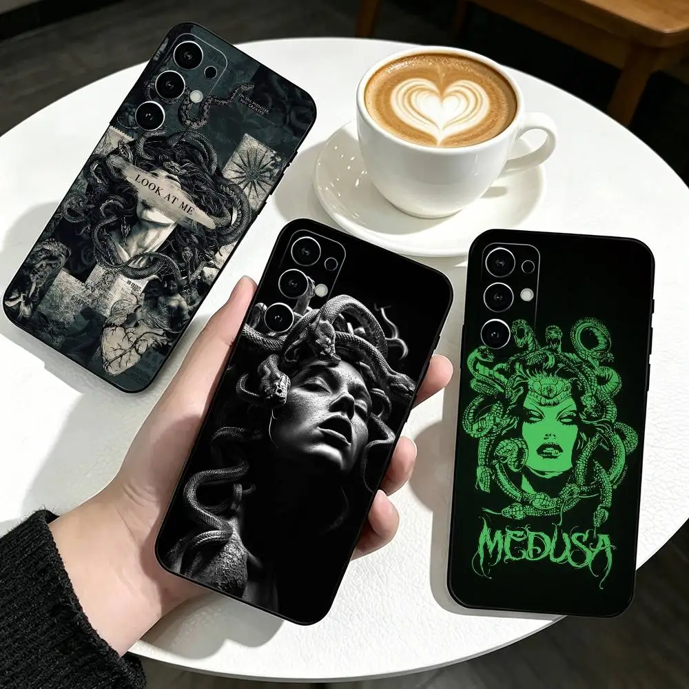 M-Medusa G-Greek Mythology Phone Case Black Silicone Soft For Samsung S25,S24,S21,S22,S23,S30,Ultra,S20,Plus,Fe,Lite