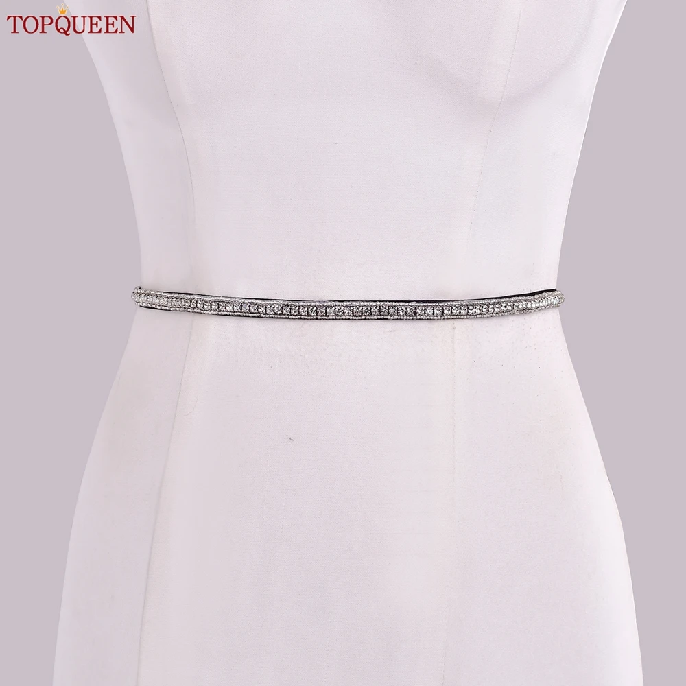 Topqueen-女性のための手作りのラインストーンベルト,薄いウェディングドレスのアクセサリー,花嫁介添人,ガードル,ドレスの装飾,s217