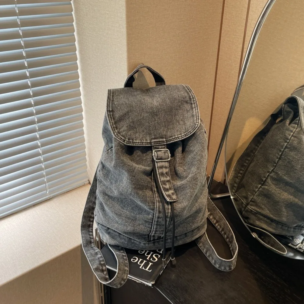 Schooltas Mode Denim Rugzak Vintage Retro Student Schooltassen Grote Capaciteit Rits Cowboy Reizen Rugzakken Dames