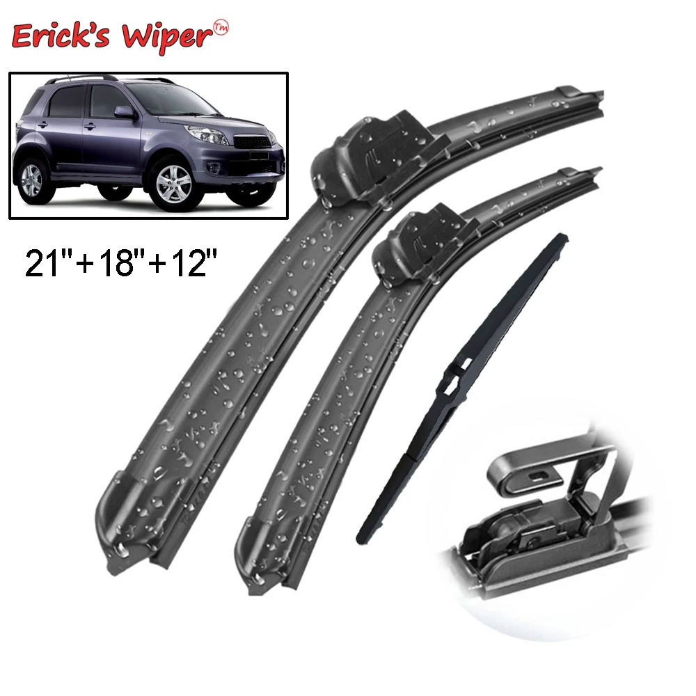 Erick's Wiper Front & Rear Wiper Blades Set Kit For Daihatsu Terios J200 F700 2006 - 2017 Windshield Windscreen Window 21