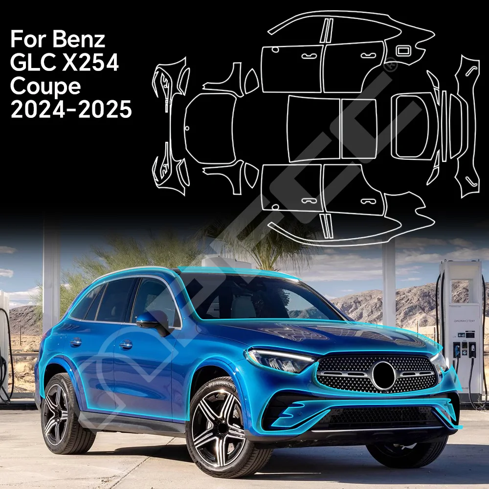 

TPU 9Mil For Mercedes GLC X254 Coupe 2024 2025 Paint Protection Film Pre-cut Clear PPF Car Body Anti-scratch Resistant Invisible