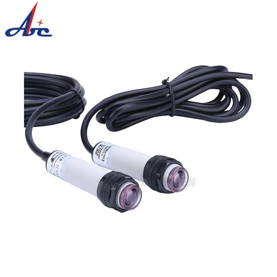 ABILKEEN Industrial Photoelectric Sensor Switch Dia18mm G18-3C Through Beam Type Photoelectric Switch with 5M Detection Distance