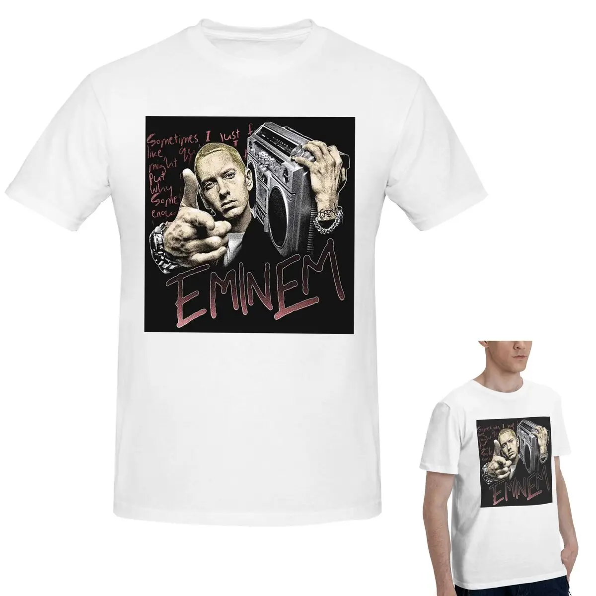 

Американский рэпер E-Eminem Concept Design Loved The Custom Футболка Мужская классическая футболка Мужские летние рубашки с круглым вырезом Топы S-6XL