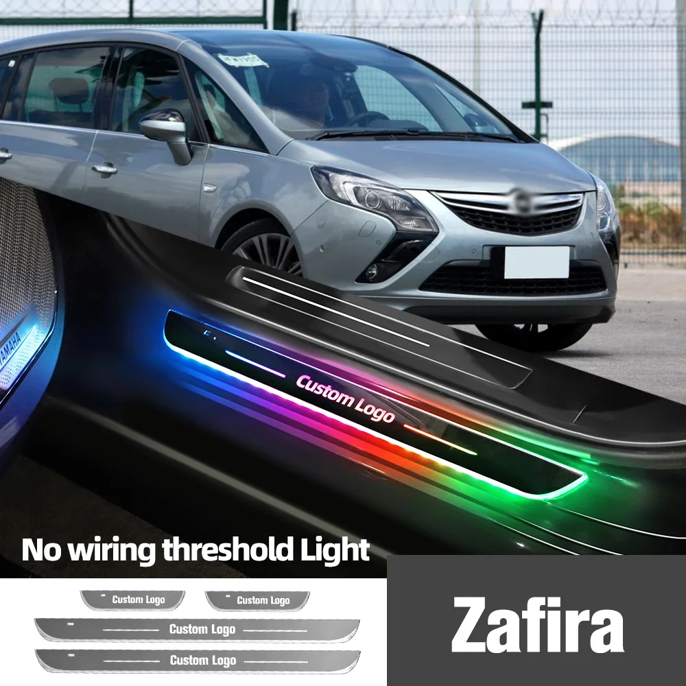 

For Opel Zafira A B C 1999-2023 2018 2020 Car Door Sill Light Customized Logo LED Welcome Threshold Pedal Lamp Accessories