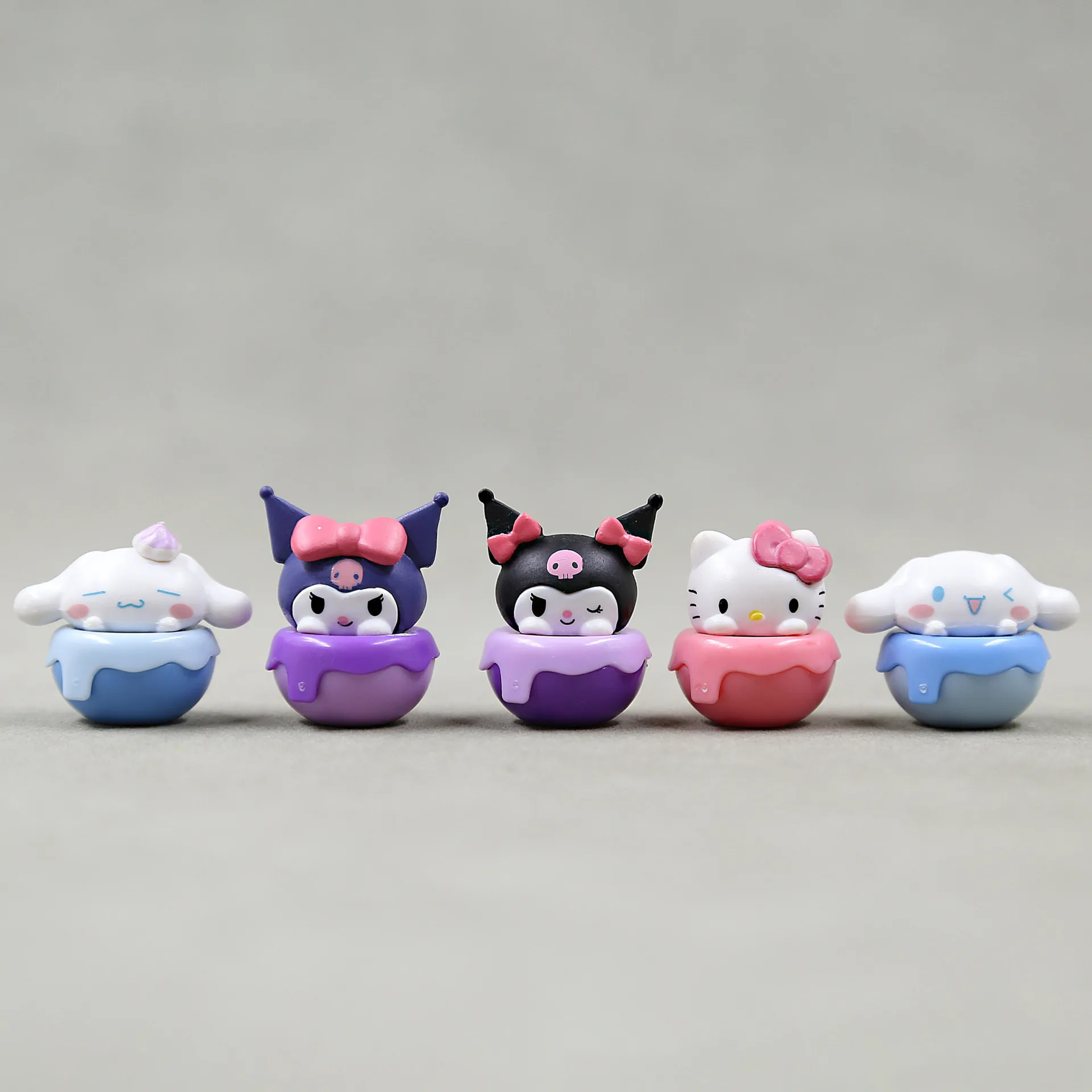 5pcs  Kawaii Kuromi Hello Kitty desktop ornament toy.Cute dolls PVC material is not easy to oxidize and discolor.Cake decoration