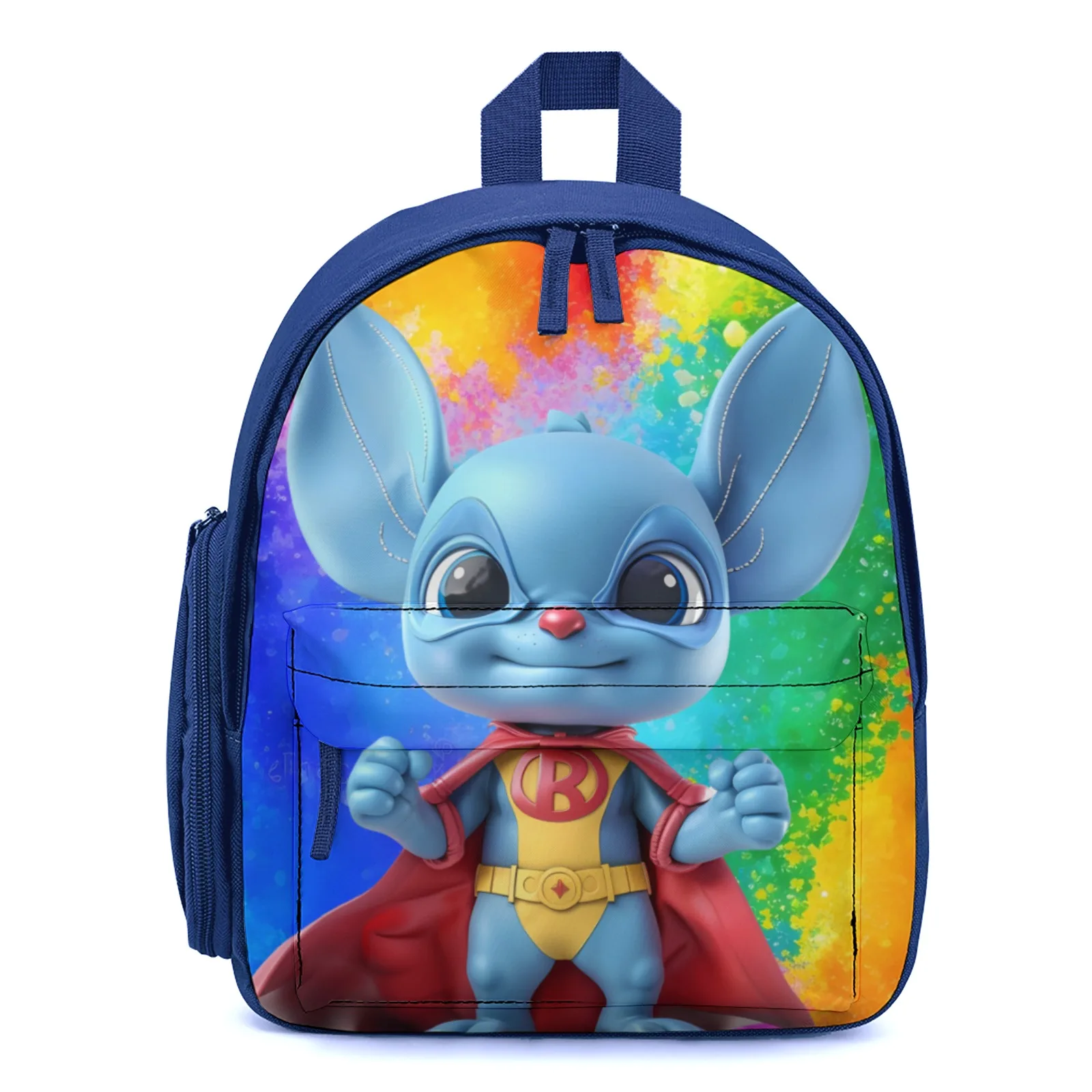 

Stitch - Cute Blue Cartoon Superhero Character Sac A Dos Printed School Teenager'S Backpack Cute School Supplies 12 Inch School