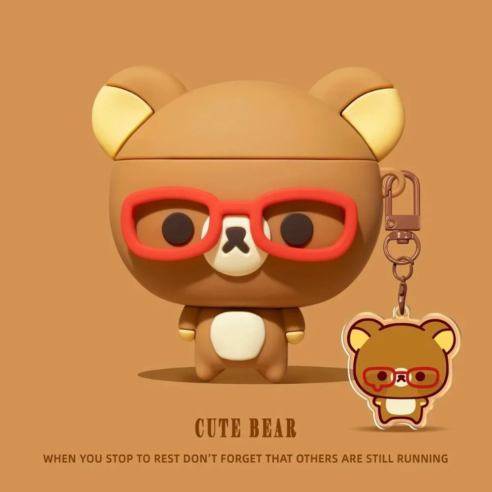 Rilakkuma Headphone Case AirPods Pro 2 Pro 3 4 5 Generation Shockproof Anti Drop Protective Shell Portable Earphone Accessory