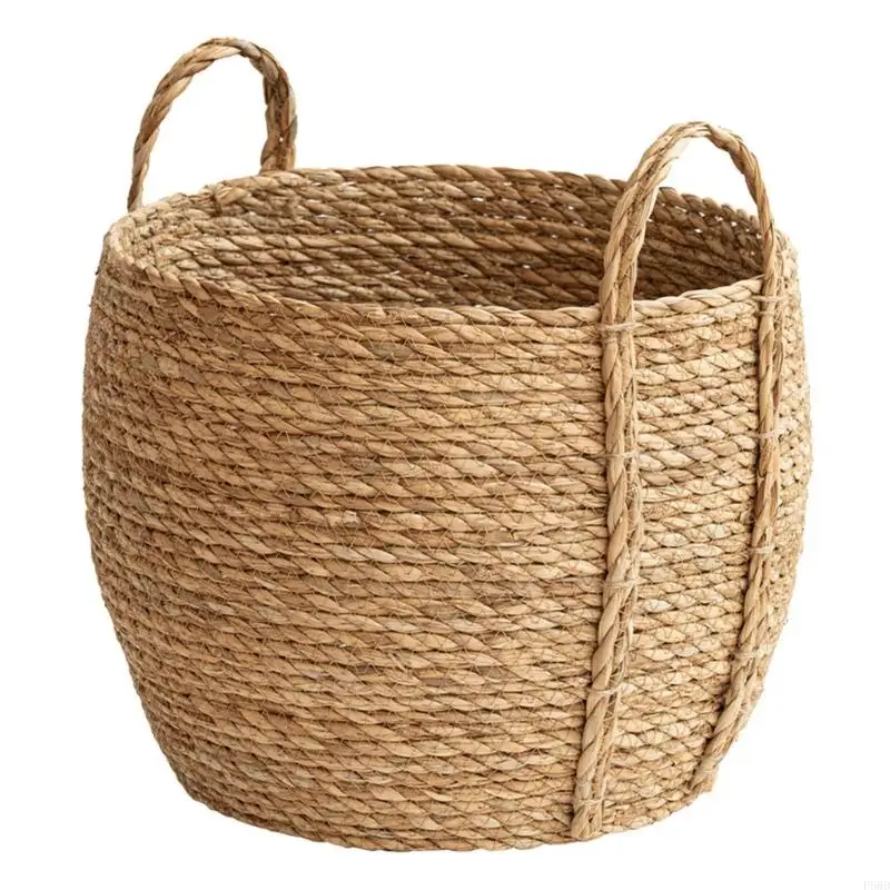 F68D Lightweight DurableRattan Grass Woven Floor Vase Pot Flower Basket Rack for Balconies HomesOffice Living Room Decoration