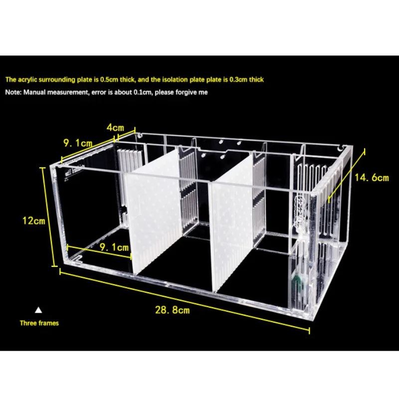 Acrylic Isolation Fish Tank with Multiple Compartments Stacked and Transparent Breeding Box Goldfish Fighting Fish Viewing Tank