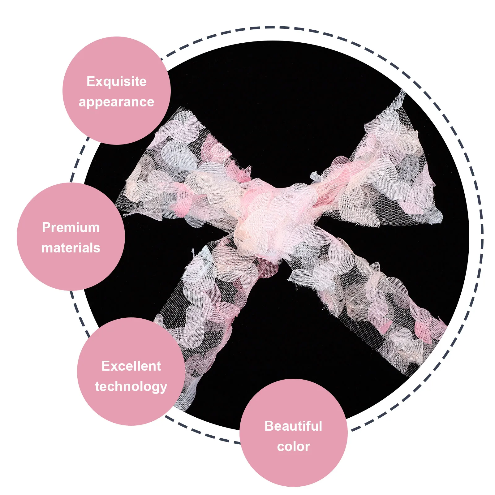 

1 Roll Chiffon Rose Lace Ribbon Diy Clothing Trim Embroidered Gauze Fabric Sewing Craft Decoration Vintage Handmade Accessories