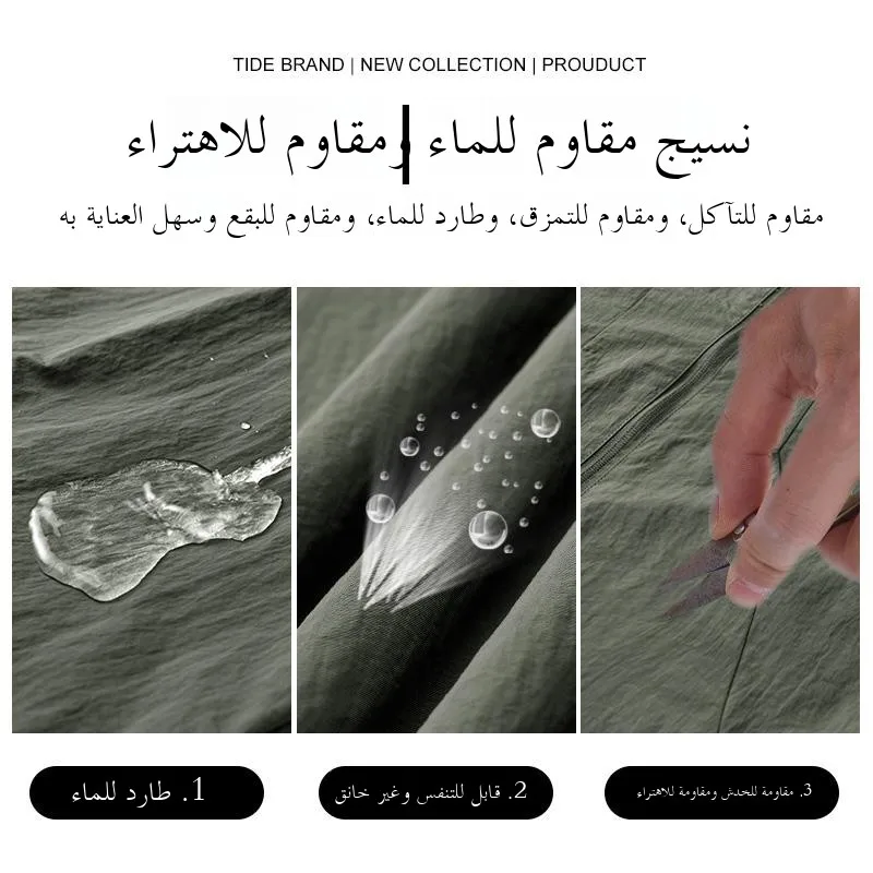 سترة رياضية قصيرة للرجال لفصلي الربيع والخريف، خفيفة الوزن بطبقة واحدة، قميص كاجوال للخارج، موديل رقيق بدون علامة تجارية مسجلة #3