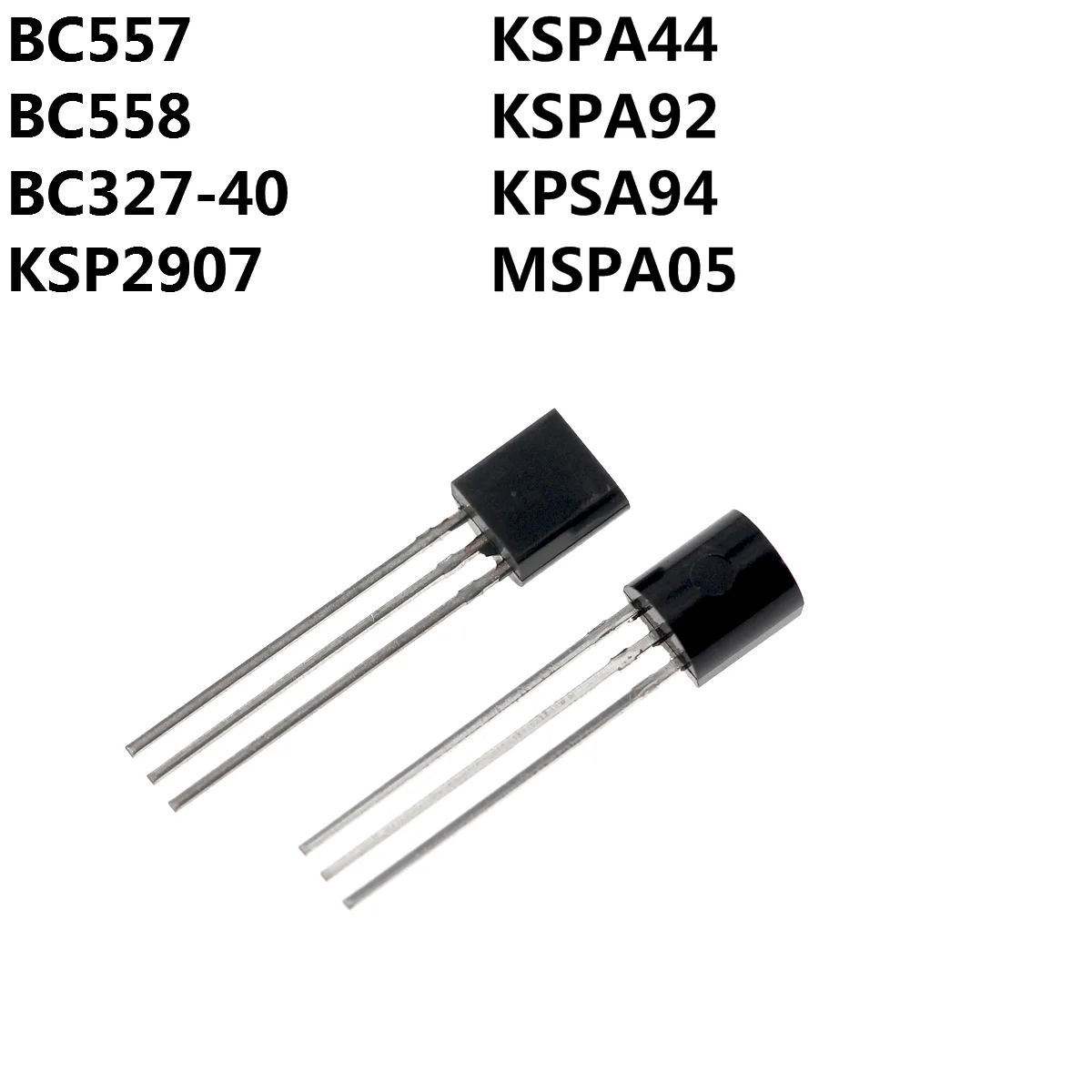 200PCS BC557 BC558 BC327-40 KSP2907 KSPA44 KSPA92 KPSA94 MSPA05 triode transistor TO-92 DIP